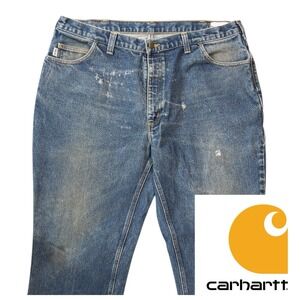 Carhartt Flame Resistant Jeans Mens 42x32 Distressed Model 280-83 ATPV UL Rated‎